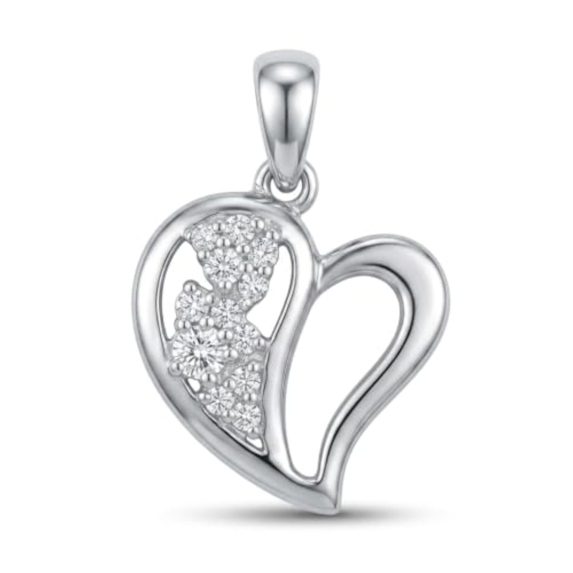 925 Sterling Silver Heart Pendant for Women, Everyday Elegance